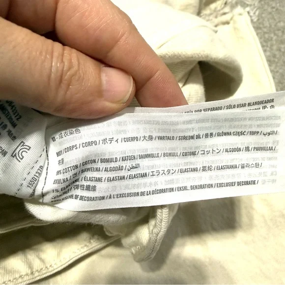 Abercrombie & Fitch 90s Relaxed Jean High Rise Curve Love Off-White Cream Jeans - Picture 9 of 9